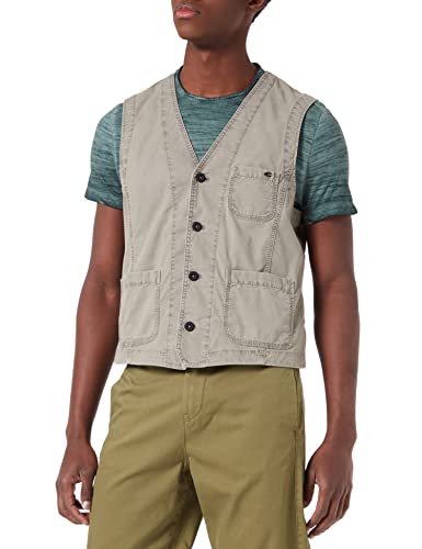 camel active Herren Casual Weste mit aufgesetzten Taschen Hell khaki menswear-54 von camel active