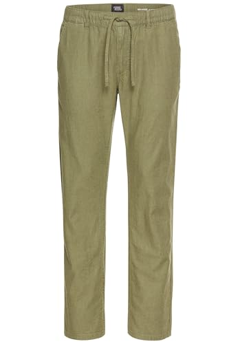 camel active Herren Chinohose mit Kordelzug aus einem Leinenmix Dunkelgrün, menswear-34/30 von camel active