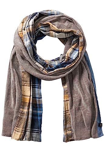 camel active Herren Feiner Webschal aus reiner Baumwolle Blau, menswear-OS von camel active