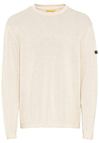 camel active Herren Leichter Strickpullover aus einen Leinenmischung Weiß, menswear-3XL von camel active