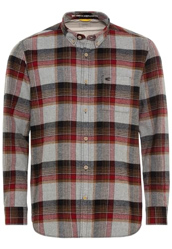 camel active Herren Flanellhemd im Karomuster aus Reiner Baumwolle rot, Menswear-XXL von camel active