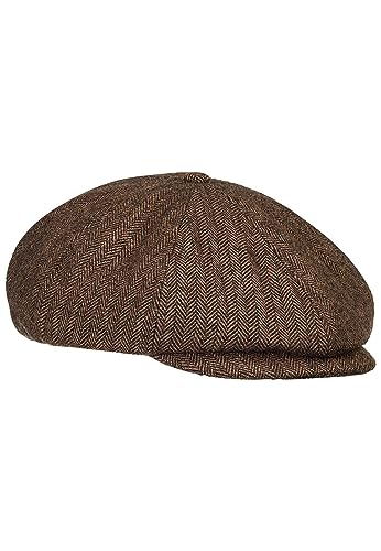 camel active Herren Flat Cap mit Baumwollfutter BRaun, Menswear-M von camel active