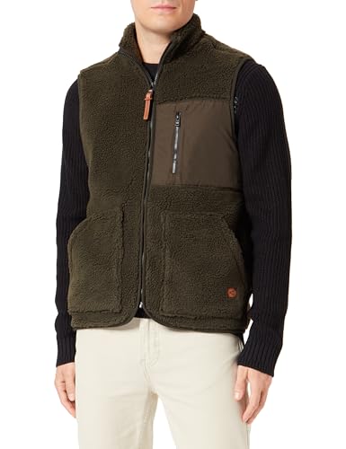 camel active Herren Fleeceweste aus recyceltem Polyester Grün, menswear-M von camel active