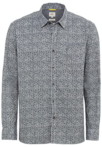 camel active Herren Freizeithemd mit Allover Print aus Baumwolle Blau, Menswear-S von camel active