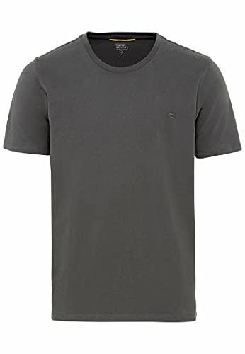 camel active Herren Basic Kurzarm T-Shirt mit Rundhalsausschnitt aus Reiner Baumwolle Grau Menswear-XL von camel active