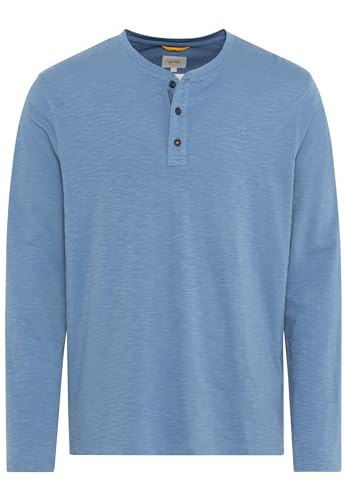 camel active Herren Henleyshirt aus zertifiziertem Organic Cotton Blau Menswear-XXL von camel active