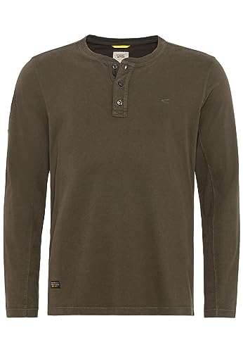 camel active Herren Henleyshirt mit Langen Ärmeln Dunkel Khaki Menswear-XL von camel active