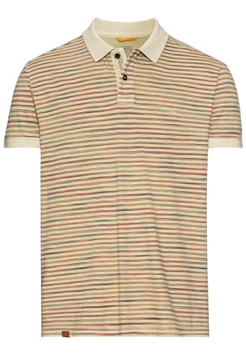 camel active Herren Jersey Poloshirt mit Multicolour-Streifen Beige, Menswear-XL von camel active