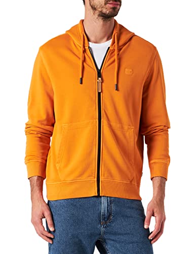 camel active Herren Kapuzen-Sweatjacke aus reiner Baumwolle Orange menswear-M von camel active