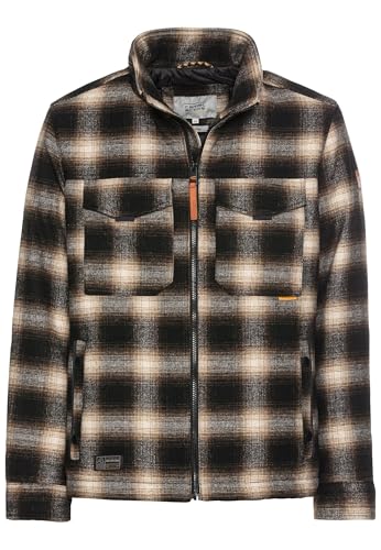 camel active Herren Karierter Blouson mit einem Reißverschluss Braun-Gelb, menswear-58 von camel active