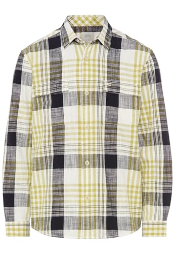 camel active Herren Kariertes Langarm Hemd aus Baumwolle Grün, Menswear-M von camel active
