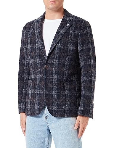 camel active Herren Kariertes Sakko in Wolloptik Dunkelblau, menswear-52 von camel active