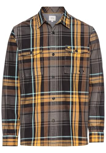 camel active Herren Karohemd im Overshirt-Look Gelb, Menswear-M von camel active