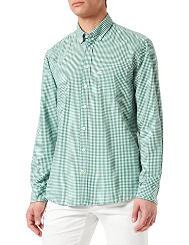 camel active Herren Karohemd mit Button-Down-Kragen Grün-Weiß Menswear-M von camel active