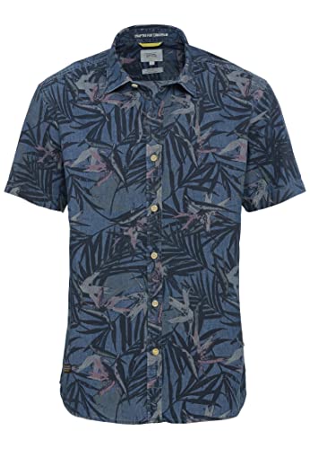camel active Herren Kurzarm Hemd in Regular Fit Dunkelblau, Menswear-M von camel active
