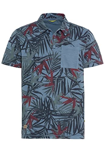 camel active Herren Kurzarm Poloshirt mit Allover-Print Dunkelblau Menswear-XL von camel active