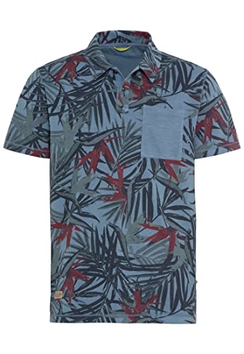 camel active Herren Kurzarm Poloshirt mit Allover-Print Dunkelblau, Menswear-XL von camel active