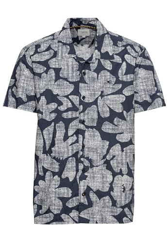 camel active Herren Kurzarmhemd mit Allover-Print Dunkelblau, Menswear-S von camel active