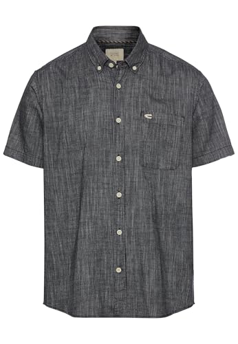 camel active Herren Kurzarmhemd mit Strukturmuster Dunkelblau, menswear-3XL von camel active