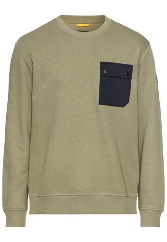 camel active Herren Lässiges Sweatshirt mit Kontrasttasche Dunkelgrün menswear-3XL von camel active