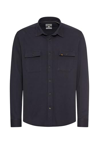 camel active Herren Langarm Hemd aus Reiner Baumwolle Dunkelblau, Menswear-XXL von camel active