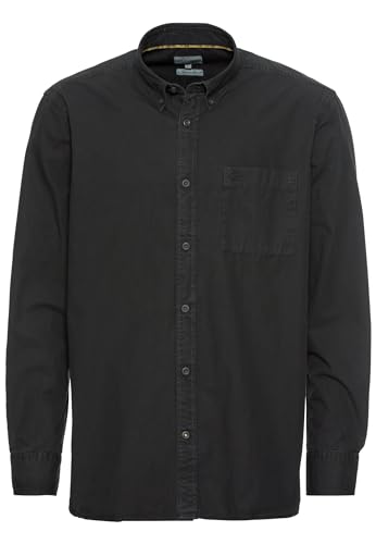 camel active Herren Langarm Hemd aus Reiner Baumwolle Schwarz, menswear-6XL von camel active