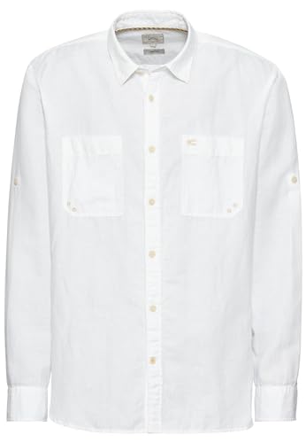 camel active Herren Langarm Hemd aus leichtem Leinenmix Weiß, Menswear-M von camel active