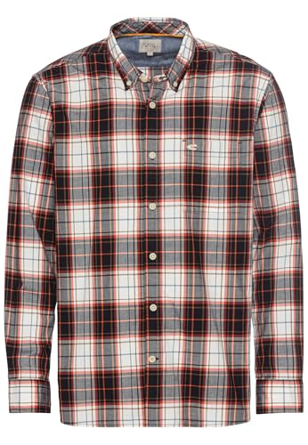 camel active Herren Langarm Hemd im Karomuster aus Reiner Baumwolle Ziegelrot, menswear-6XL von camel active
