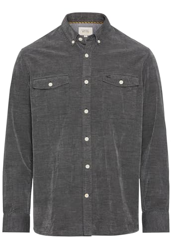 camel active Herren Langarm Hemd in Regular Fit aus Cord Dunkel Grau, Menswear-XL von camel active