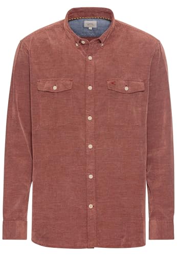 camel active Herren Langarm Hemd in Regular Fit aus Cord Rot, Menswear-XL von camel active