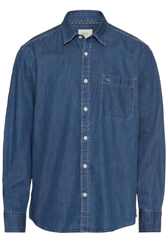 camel active Herren Langarm Hemd mit Allover-Print Blau, menswear-6XL von camel active
