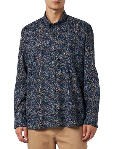 camel active Herren Langarm Hemd mit Allover-Print Blau, Menswear-XXL von camel active