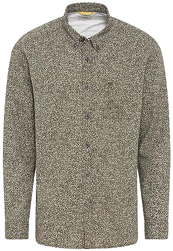 camel active Herren Langarm Hemd mit Allover-Print Khaki, Menswear-M von camel active