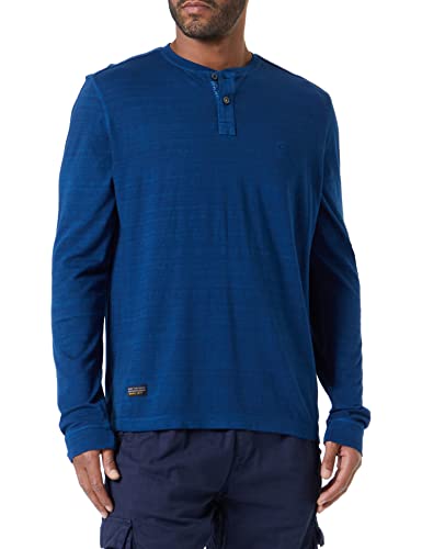 camel active Herren Langarm Henleyshirt aus Reiner Baumwolle Blau menswear-4XL von camel active