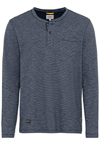 camel active Herren Langarm Henleyshirt aus Reiner Baumwolle Dunkelblau Menswear-M von camel active