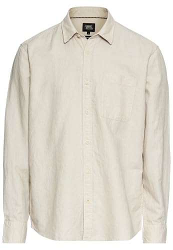 camel active Herren Langarm-Leinenhemd mit Soft-Wash-Veredelung Beige, menswear-3XL von camel active