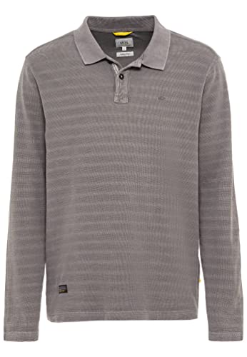 camel active Herren Langarm-Poloshirt aus Baumwolle Grau Menswear-L von camel active