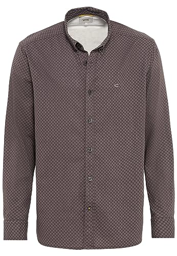 camel active Herren Langarmhemd aus Reiner Baumwolle Grau Menswear-L von camel active