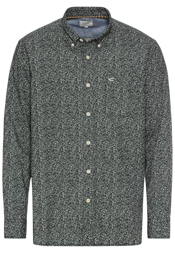 camel active Herren Langarmhemd mit Minimal-Print Grün-Weiß, Menswear-XL von camel active