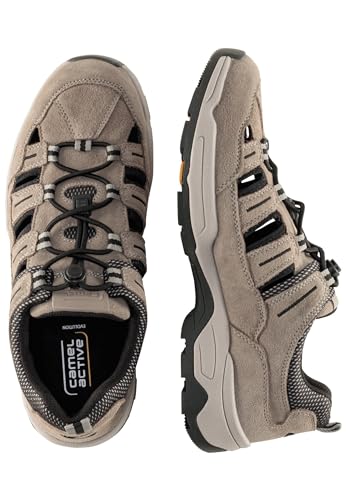 camel active Herren Leder Sneaker mit herausnehmbarer Innensohle Grau, menswear-44 von camel active