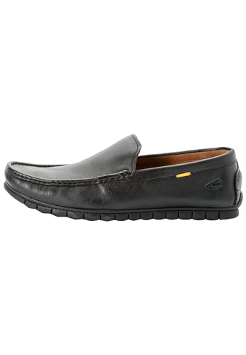 camel active Herren Lederslipper mit Logoprägung Schwarz, menswear-40 von camel active