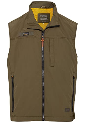 camel active Herren Leichte Weste aus recyceltem Polyester Olive, menswear-48 von camel active