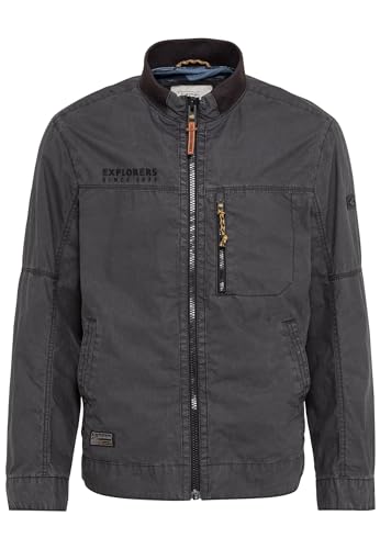 camel active Herren Leichter Blouson aus Baumwolle im Washed Look Schwarz, menswear-60 von camel active