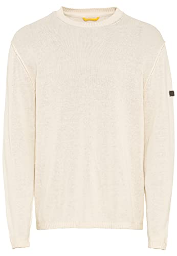 camel active Herren Leichter Strickpullover aus einen Leinenmischung Weiß Menswear-M von camel active