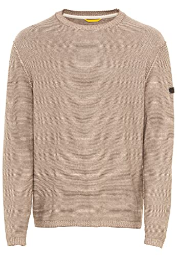 camel active Herren Leichter Strickpullover im feinen Streifenmuster Braun Menswear-L von camel active