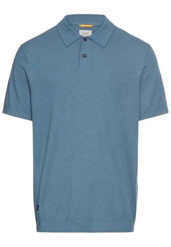 camel active Herren Leichtes Strick-Polo aus Reiner Baumwolle Steinblau, Menswear-XL von camel active