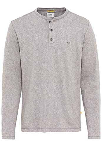 camel active Herren Longsleeve Langarmshirt Henleyshirt Regular Fit aus nachhaltiger Baumwolle Grau, menswear-3XL von camel active