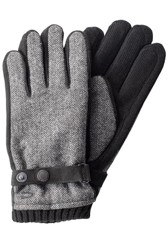camel active Herren Handschuhe mit Lederriemen in Wolloptik Grau, menswear-L von camel active