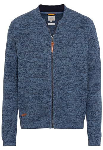 camel active Herren Mouliné Strickjacke aus zertifiziertem Organic Cotton Blau Menswear-L von camel active