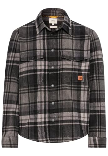 camel active Herren Overshirt im Karomuster Grau-Schwarz, Menswear-XXL von camel active